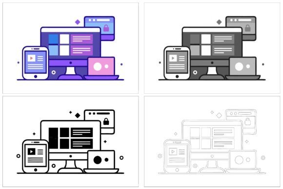 Communication Icons Set Vector Sticker