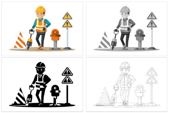 Construction Worker at Work: Evaluating AI EPS Illustration Collections for Professional Use