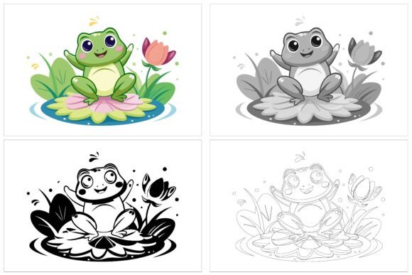 Happy Frog AI EPS Illustration Collections