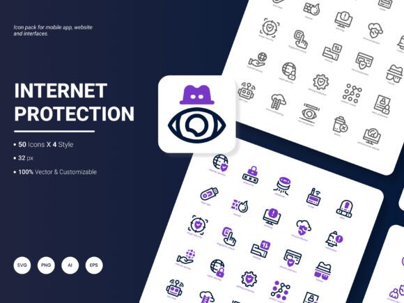 Internet Protection Icon Pack: Versatile Icons for Modern Design