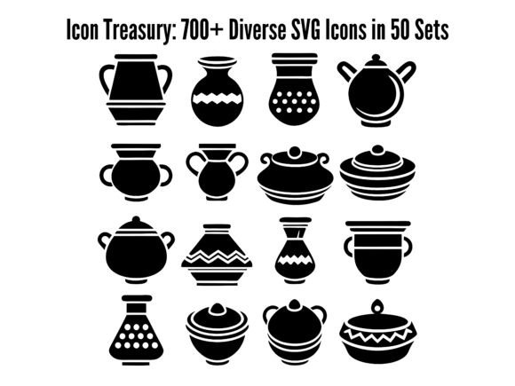Unlock a World of Design Possibilities with Icon Treasury: 700 Diverse SVG Icons in 50 Sets
