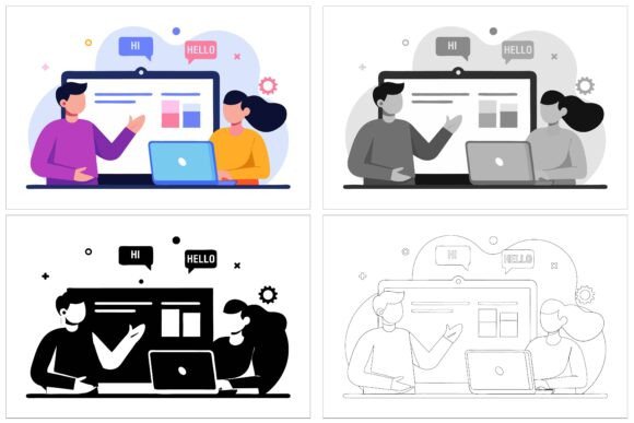 Vector Colorful Illustration of Communic: How This AI EPS Collection Streamlines Your Design Workflow