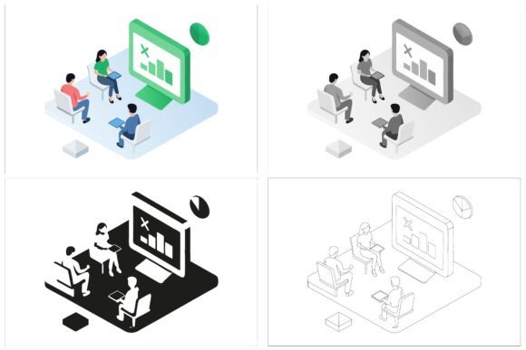 Work in Office Vector Illustration: Strategic Visual Assets for Modern Professionals
